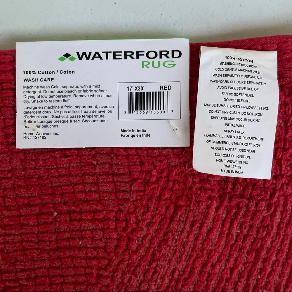 Home Weavers Inc Waterford Quick Dry Bath Rug Red Half Circle 17